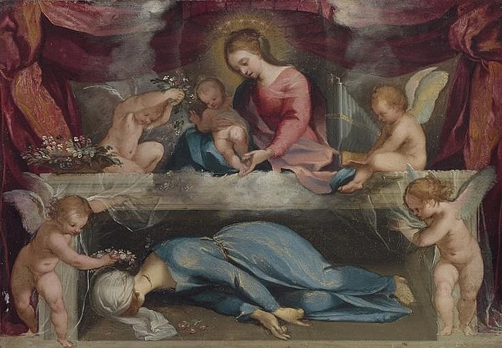 La Madonna col Bambino con Santa Cecilia martirizzata e angeli infanti